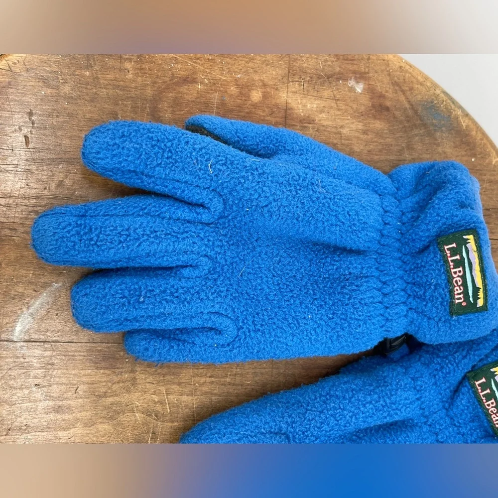 L.L. Bean Blue and Gray Kids' Fleece Gloves